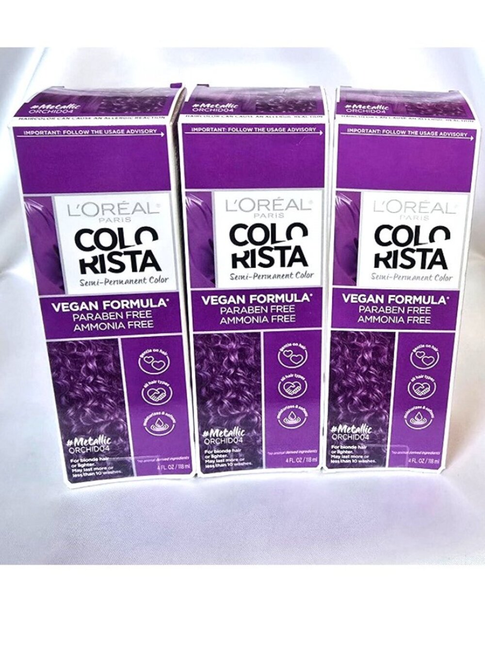 Lot of 3 L'Oreal Paris Colorista Semi-Permanent Hair Color for Blondes Color : #